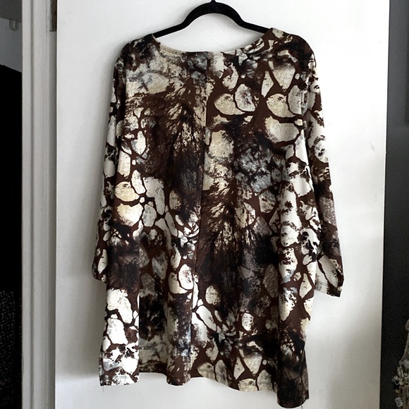 JACLYN SMITH Black, Brown & Beige Studded Bib Top Blouse! Stretchy & Stylish!!! - Picture 4 of 9